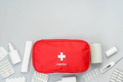 First aid pouch and medical supplies