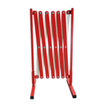 3.2m Metal Expanding Barrier – Red/White  – C/W Castors